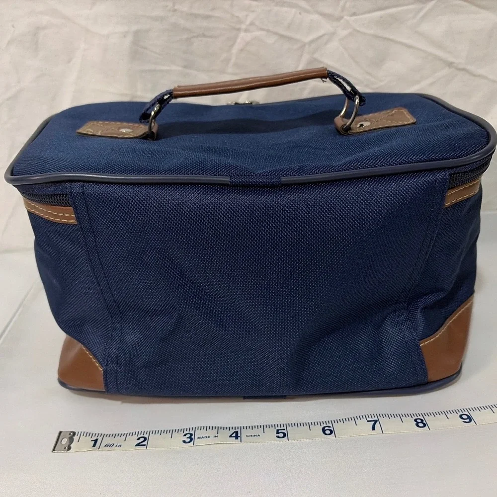Claude Albert 3 Piece Luggage Set Navy Blue Duffel Train Case Toiletry Bag